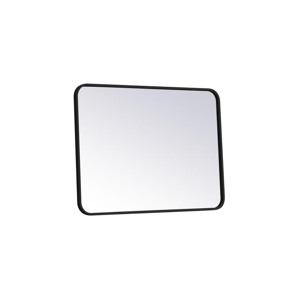 Soft corner metal rectangular mirror 24x32 inch in black. Picture 7