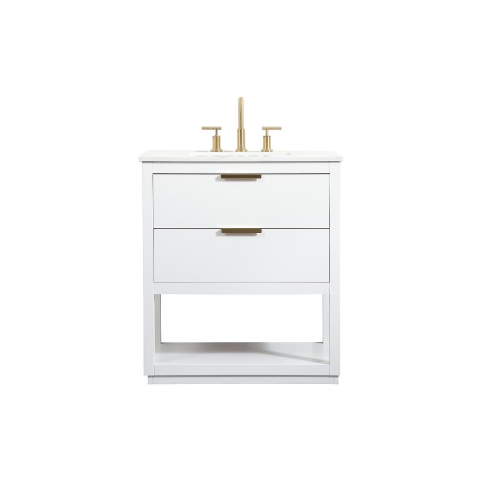 30 inch Single bathroom vanity in white. Picture 1
