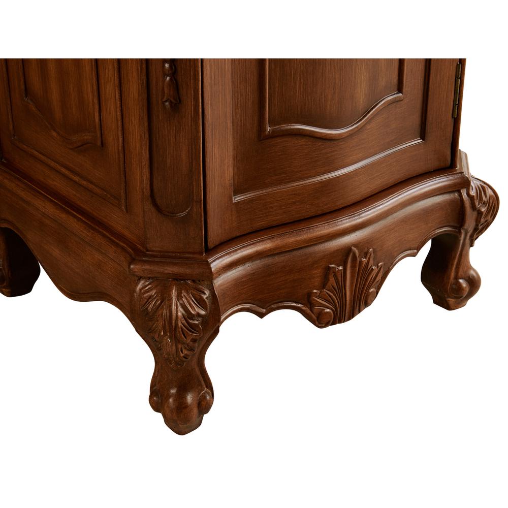 21 inch Single Bathroom vanity in Teak Color with ivory white engineered marble. Picture 5