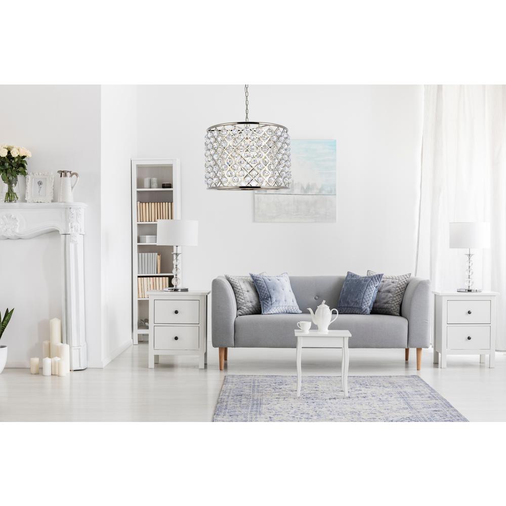 Madison 8 light polished nickel Chandelier Clear Royal Cut Crystal. Picture 8