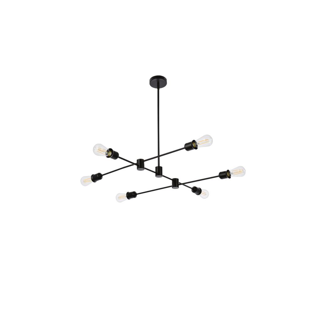 Xavier 6 lights pendant in black. Picture 6