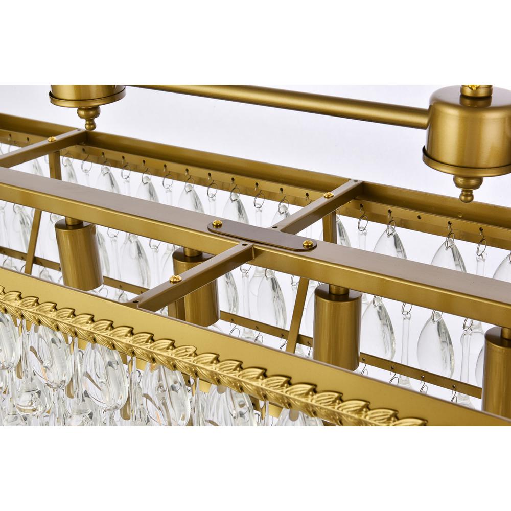 Nordic 32 inch rectangle pendant in brass. Picture 4
