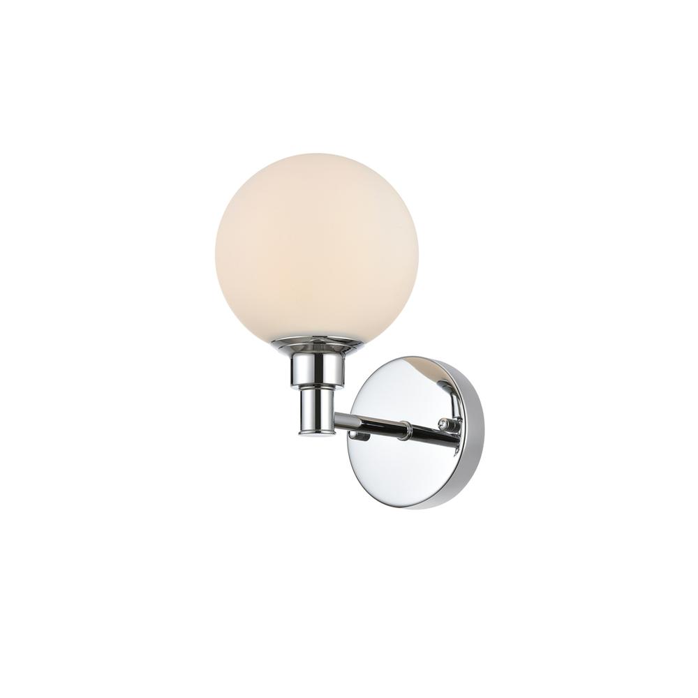 Cordelia 1 light Chrome and frosted white Bath Sconce. Picture 2