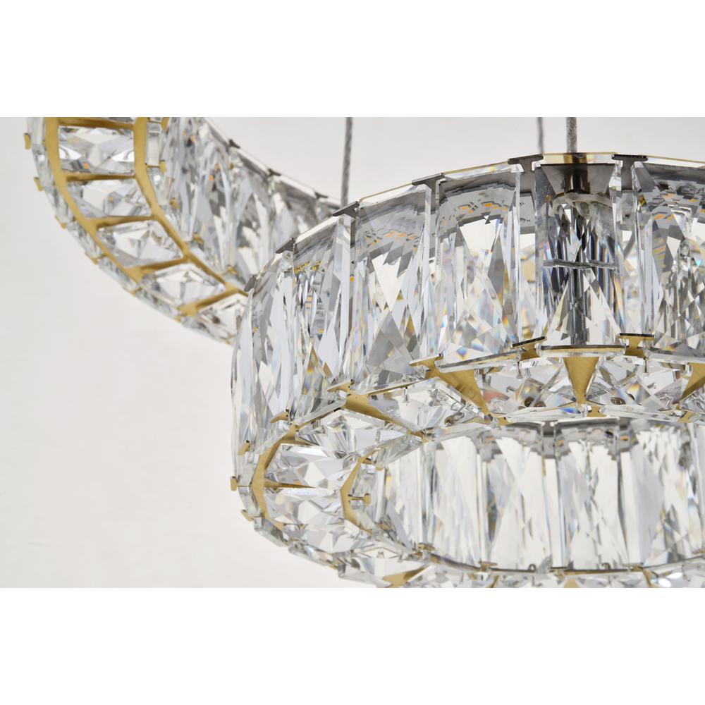 Monroe Integrated LED chip light gold Pendant Clear Royal Cut Crystal. Picture 3