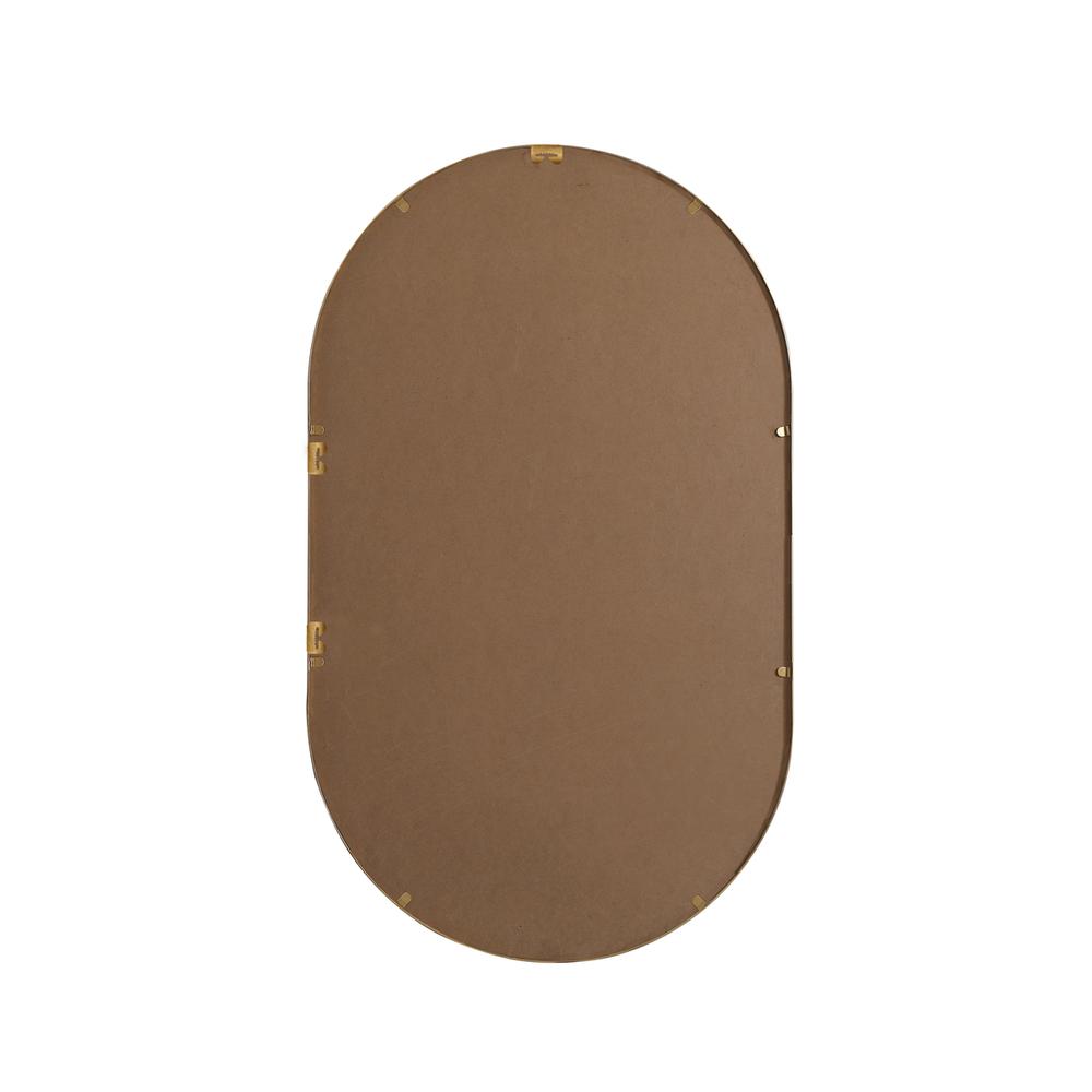 Metal Frame Oval Mirror 24x40 Inch in Brass. Picture 10