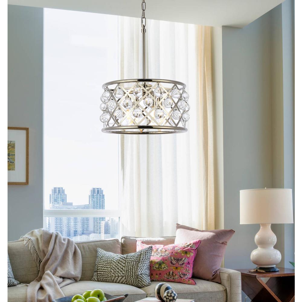 Madison 4 light polished Nickel Pendant Clear Royal Cut Crystal. Picture 8