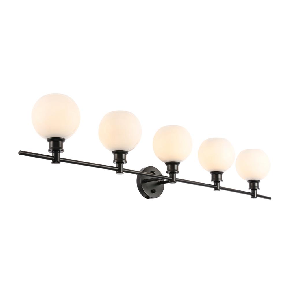 Collier 5 light Black and Frosted white glass Wall sconce. Picture 6