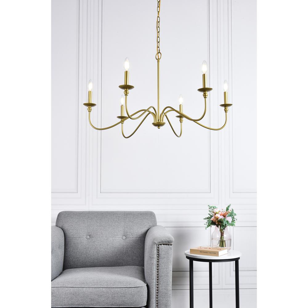 Rohan 6 lights brass chandelier. Picture 8