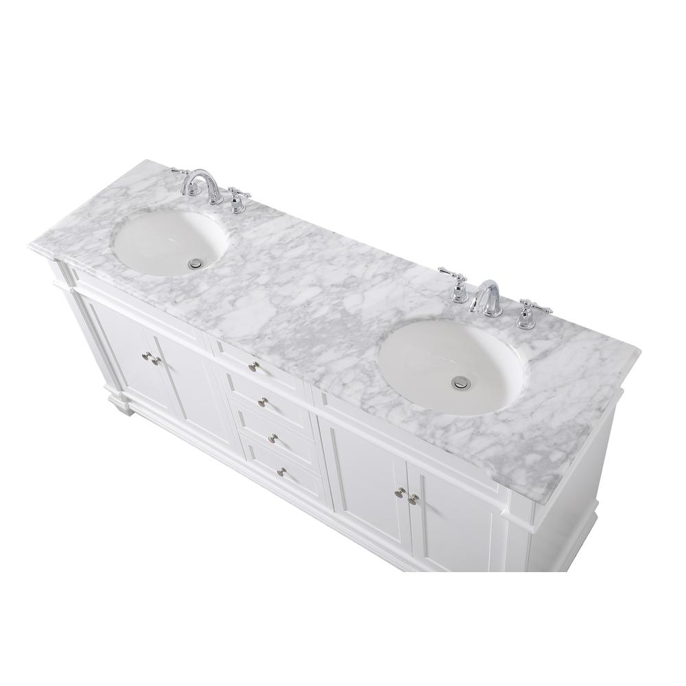 72 inch Double Bathroom Vanity set in White. Picture 10