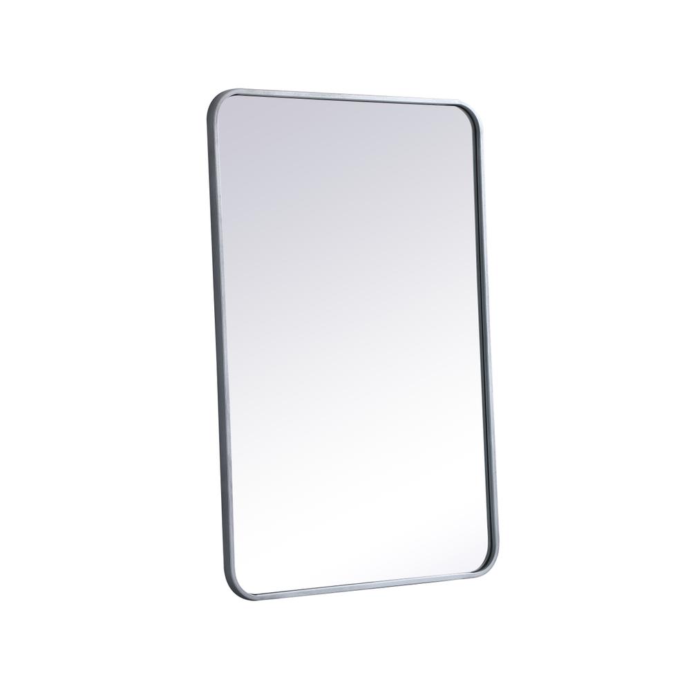 Soft corner metal rectangular mirror 24x36 inch in Silver. Picture 7