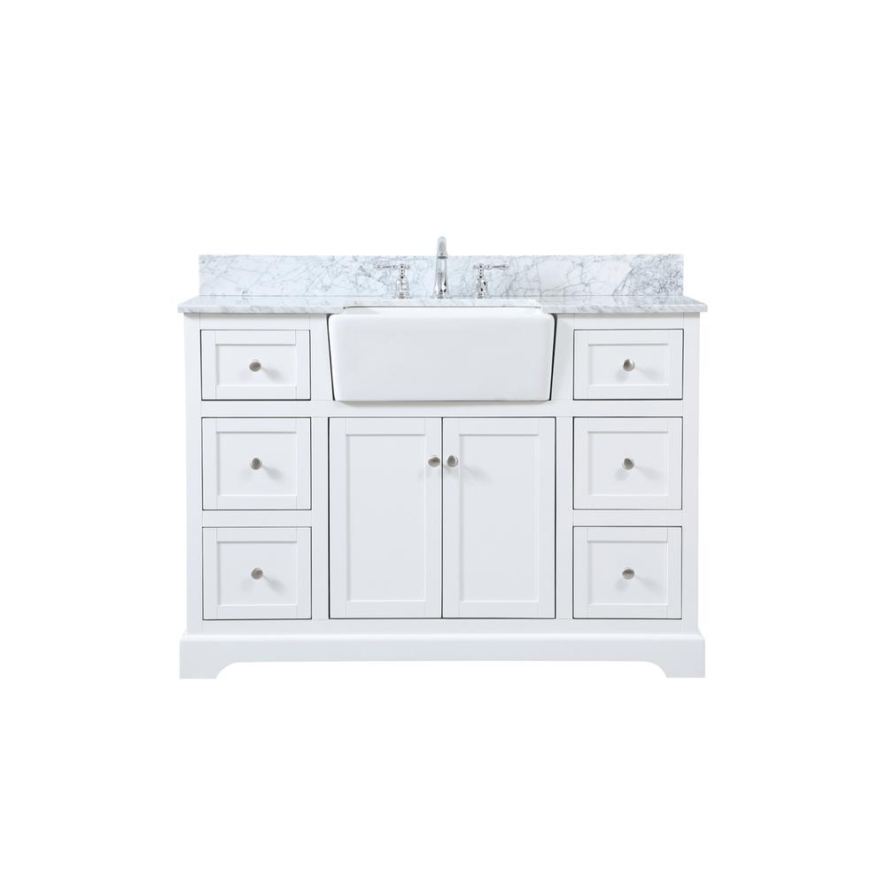 48 inch Single bathroom vanity in white. Picture 1
