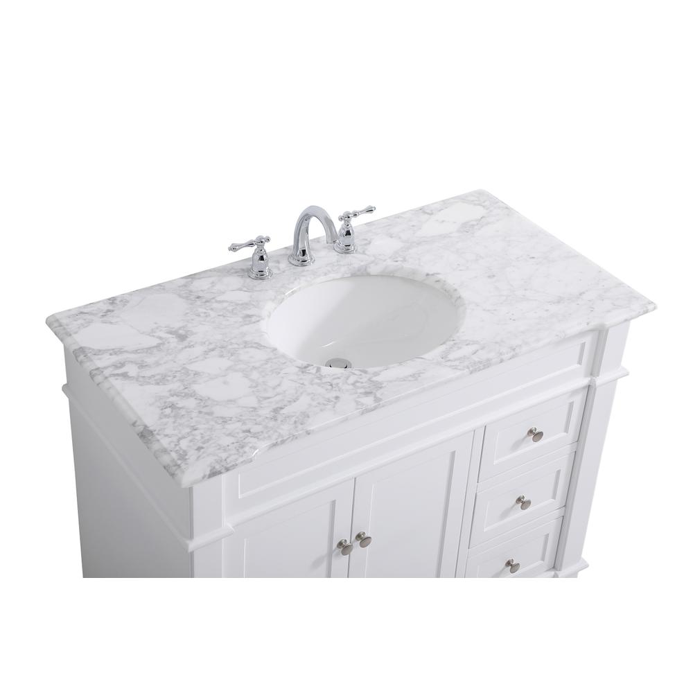 42 inch Single Bathroom Vanity set in White. Picture 10