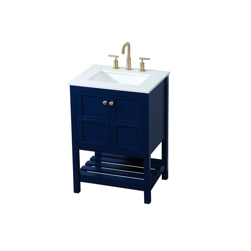 24 inch Single bathroom vanity in blue. Picture 8