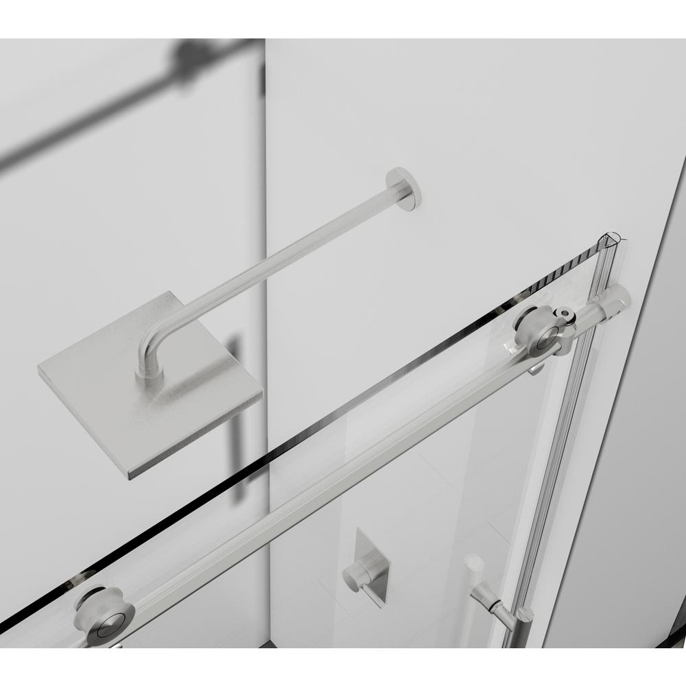 Frameless tub door 60 x 60 Brushed Nickel. Picture 5