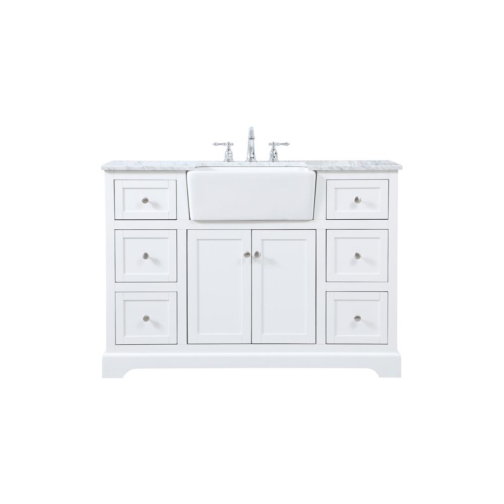 48 inch Single bathroom vanity in white. Picture 1