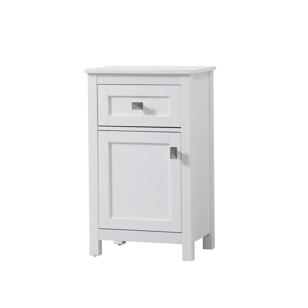 18 Inch Wide Bathroom Storage Freedstanding Cabinet In White. Picture 2