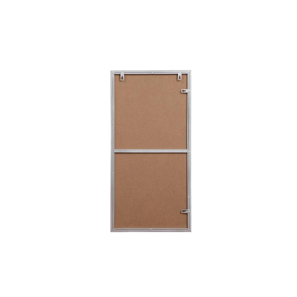 Metal frame rectangle mirror 14x28 inch in silver. Picture 8