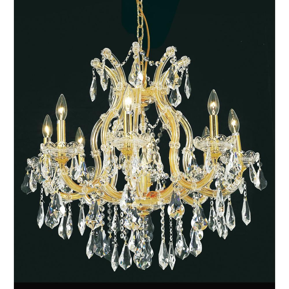 Maria Theresa 9 light Gold Chandelier Clear Royal Cut Crystal. Picture 1