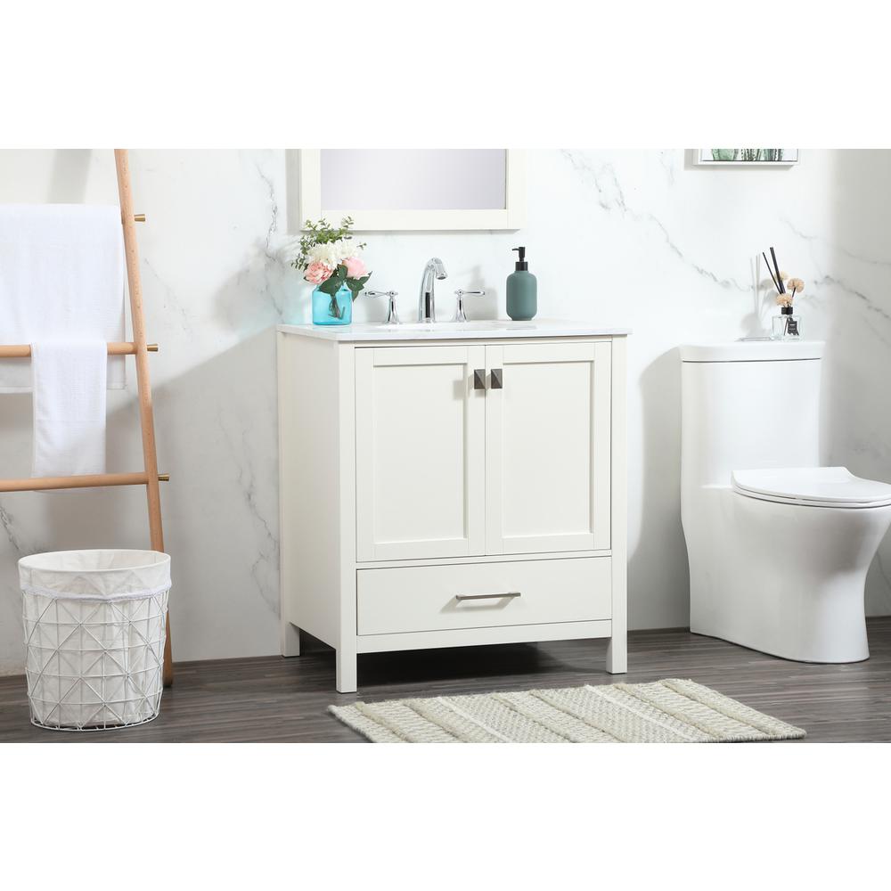 30 inch Single bathroom vanity in white. Picture 2