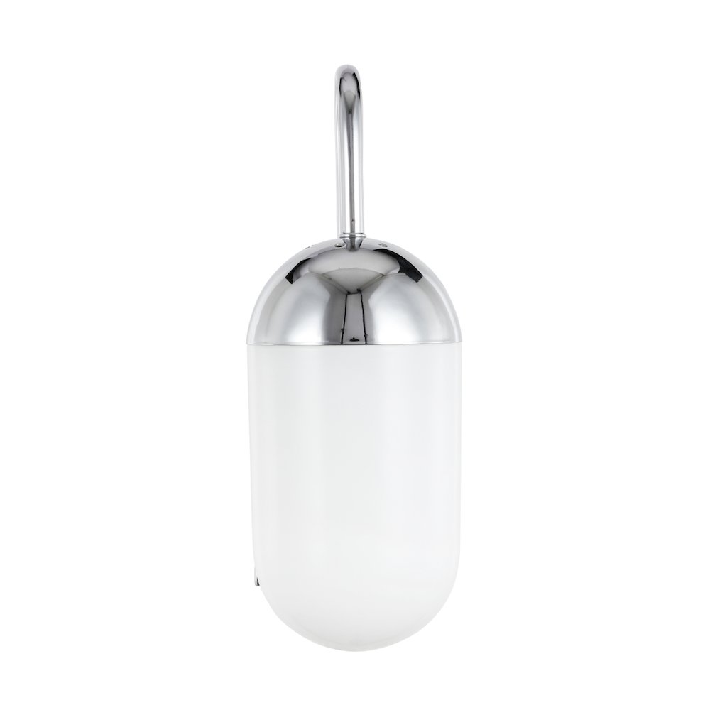 Kace 1 Light Chrome And Frosted White Glass Wall Sconce. Picture 7