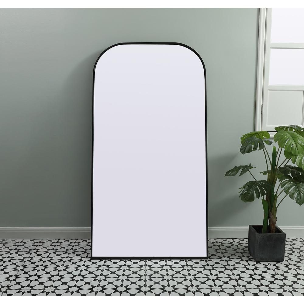 Metal Frame Arch Full Length Mirror 35x66 Inch in Black. Picture 11