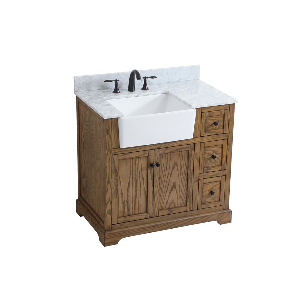 36 inch Single bathroom vanity in driftwood with backsplash. Picture 8