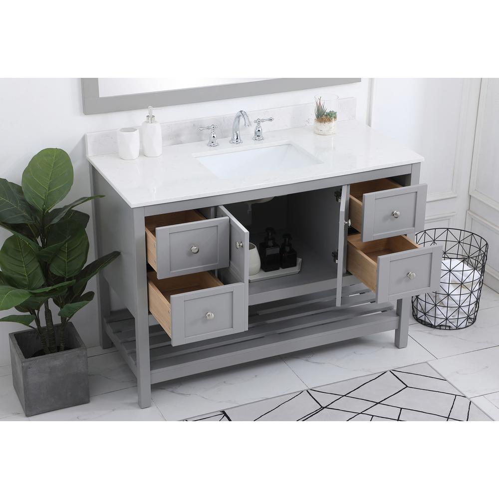 48 inch Single Bathroom Vanity in Gray with Backsplash. Picture 3
