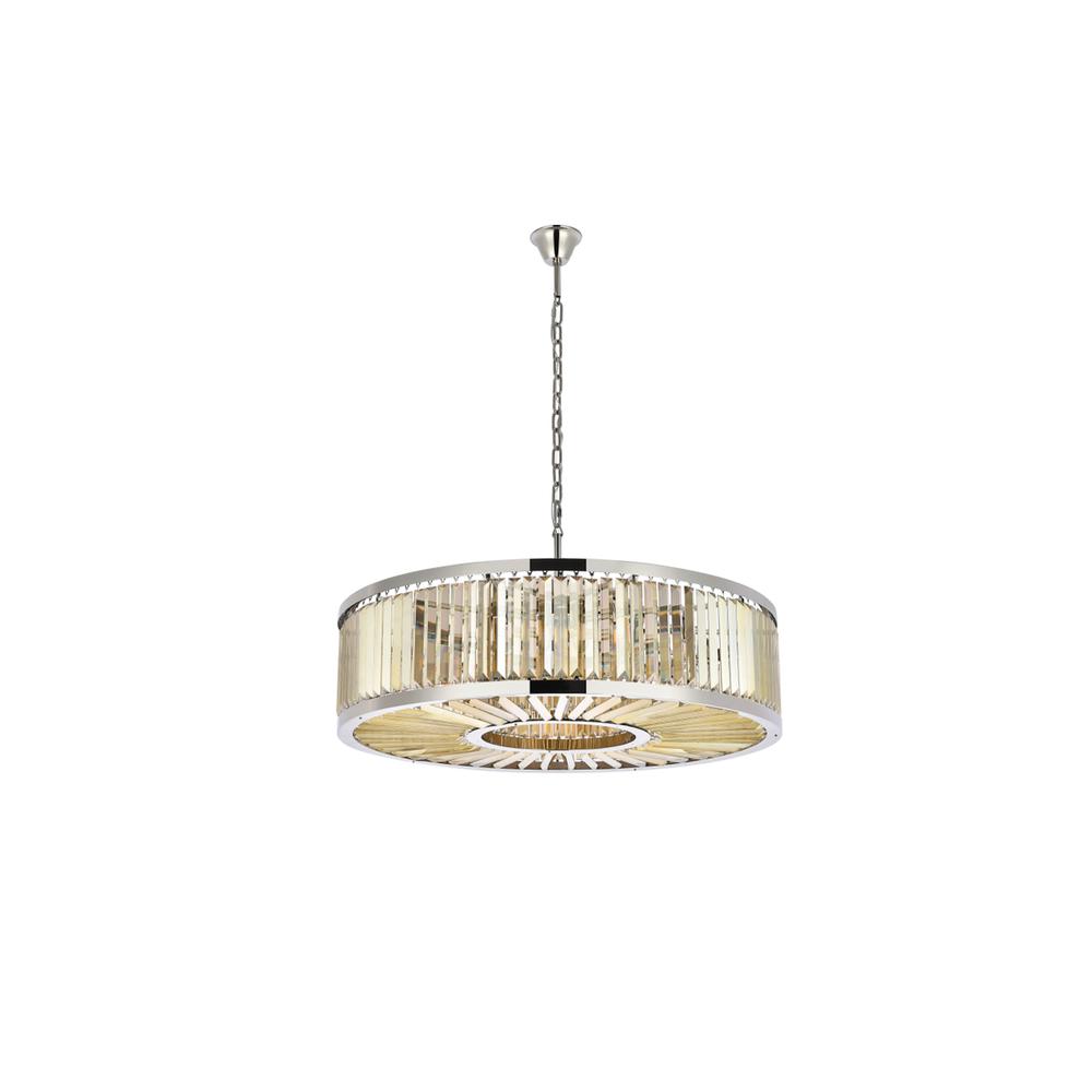 Chelsea 10 light polished nickel Chandelier Golden Teak. Picture 6