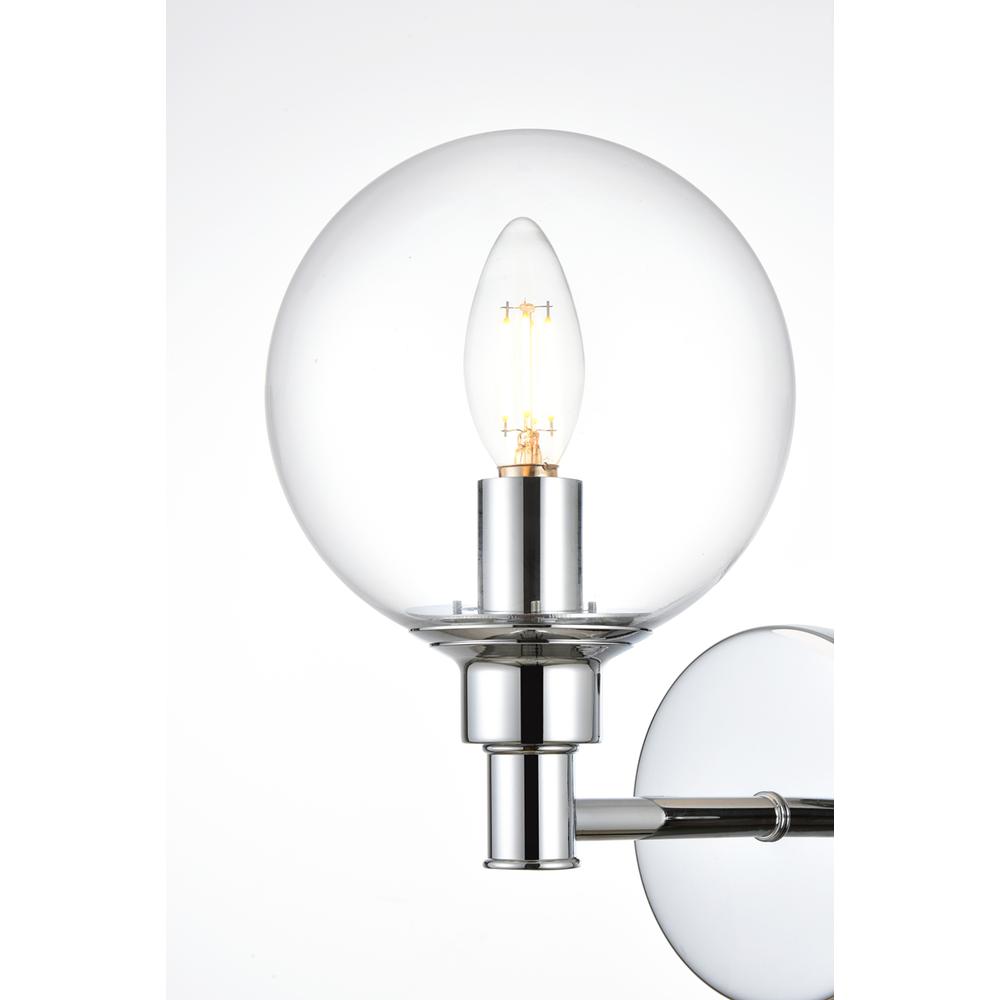 Jaelynn 1 light Chrome and Clear Bath Sconce. Picture 3