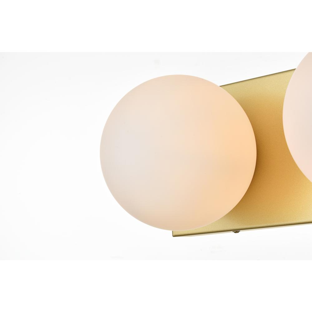 Jaylin 2 light Brass and frosted white Bath Sconce. Picture 3