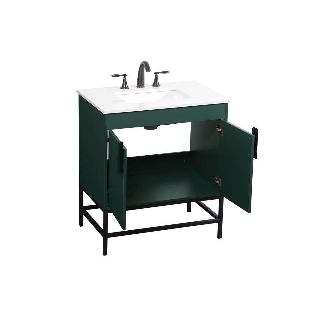 30 inch Single bathroom vanity in green. Picture 9