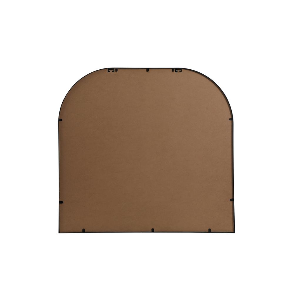 Metal Frame Arch Mirror 36x34 Inch in Black. Picture 8