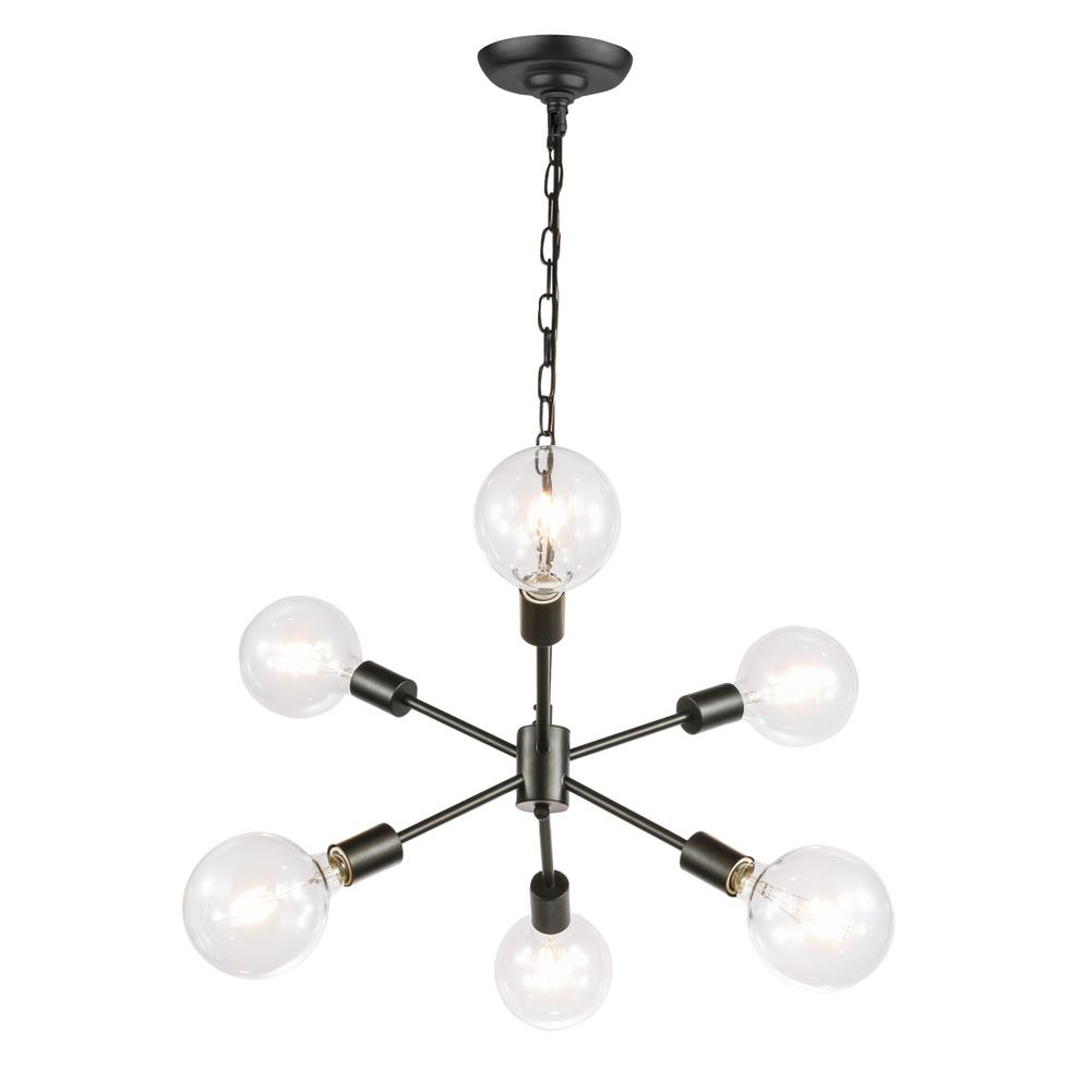 Nolan  6 light Black pendant. Picture 3