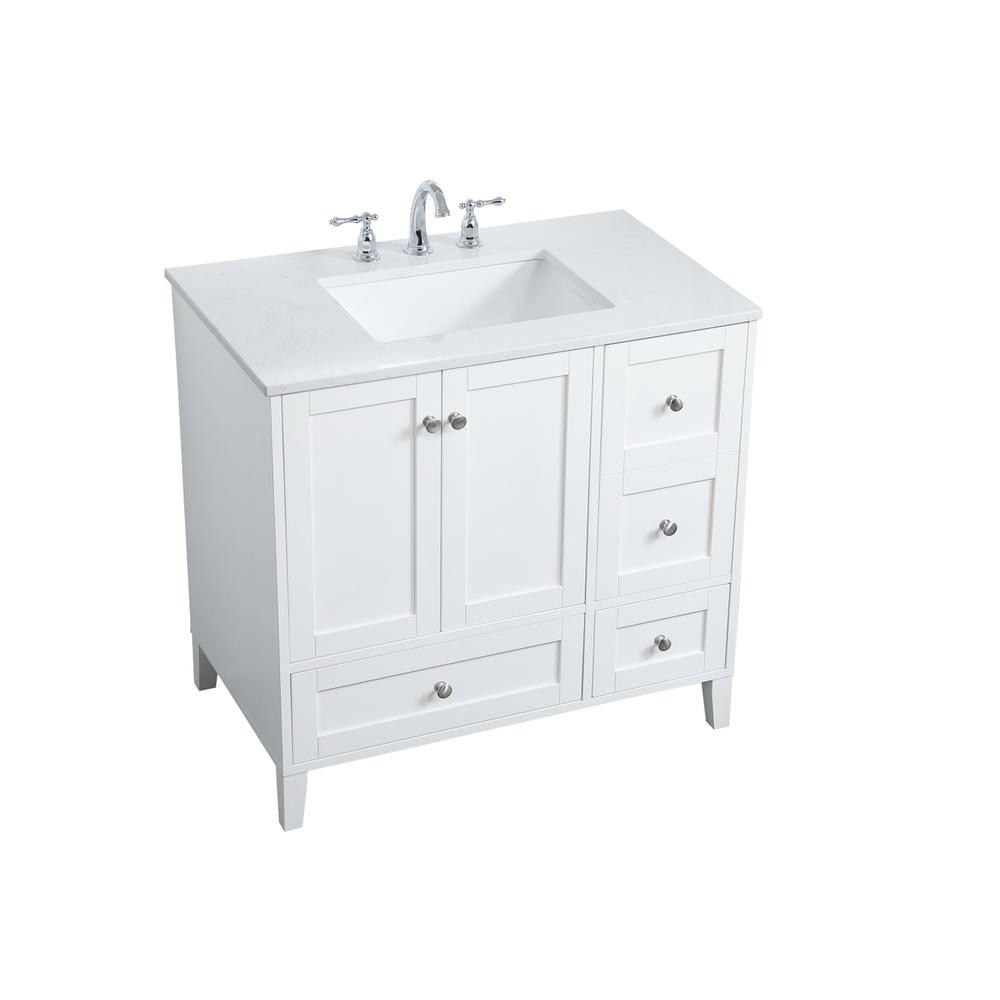 36 inch Single Bathroom Vanity in White. Picture 8