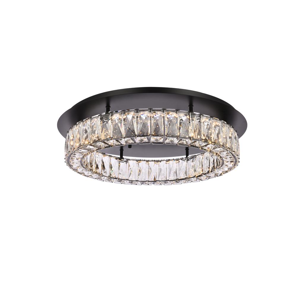 Monroe 22 inch LED Single flush mount in black. Picture 1