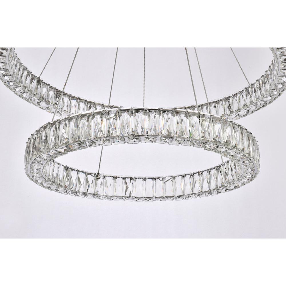Monroe 36 inch LED double ring chandelier in chrome. Picture 3