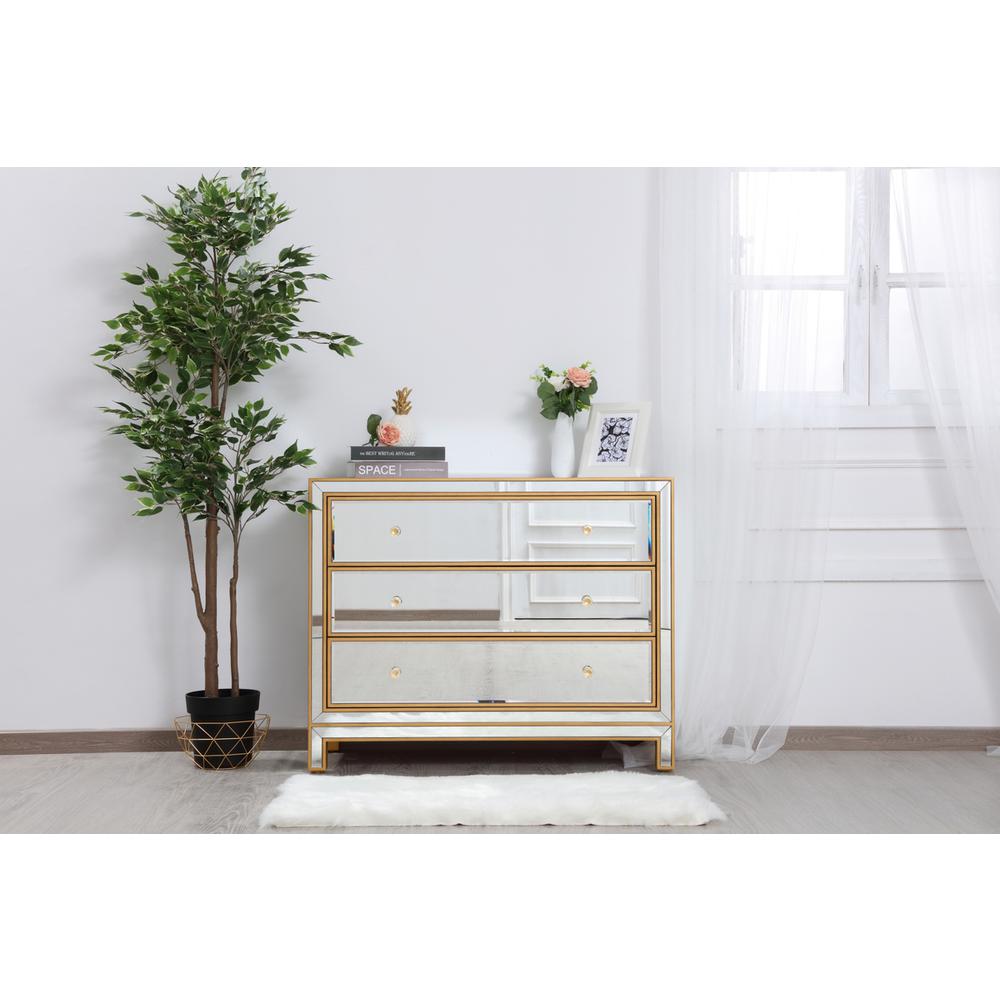 Chest 3 drawers 40in. W x 16in. D x 32in. H in gold. Picture 10