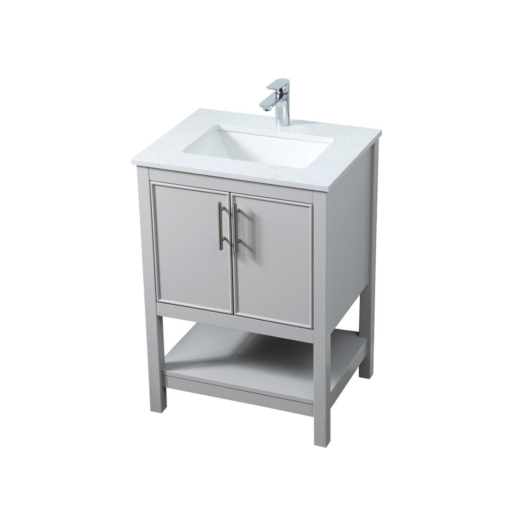 24 Inch SIngle Bathroom Vanity In Grey. Picture 8