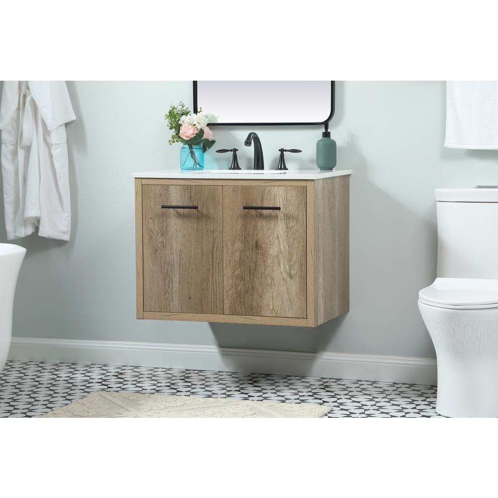 30 inch Single bathroom vanity in natural oak. Picture 5