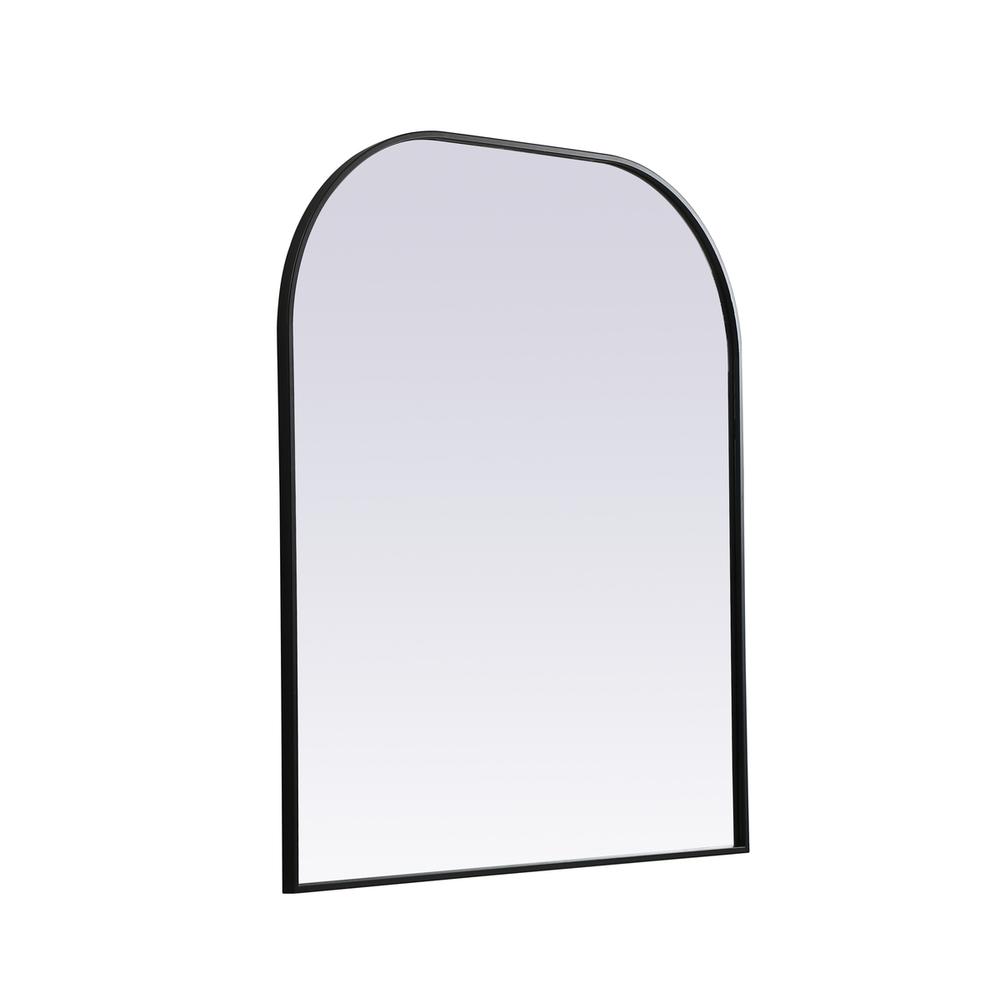 Metal Frame Arch Mirror 36x42 Inch in Black. Picture 7