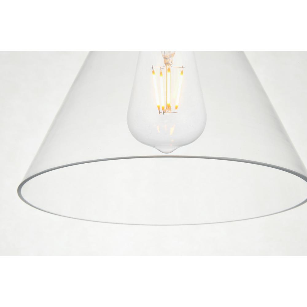 Destry 1 Light Brass Pendant With Clear Glass. Picture 3