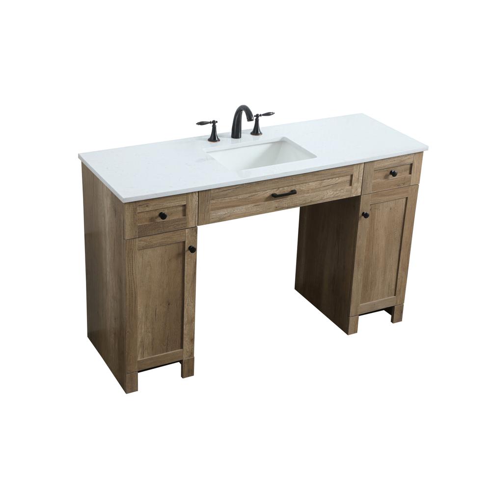 54 Inch ADA Compliant Bathroom Vanity In Natural Oak. Picture 8