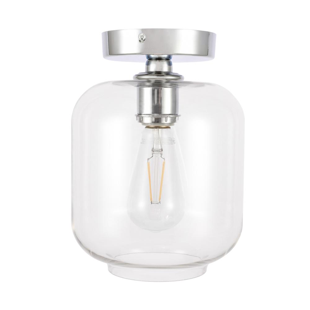 Collier 1 light Chrome and Clear glass Flush mount. Picture 2