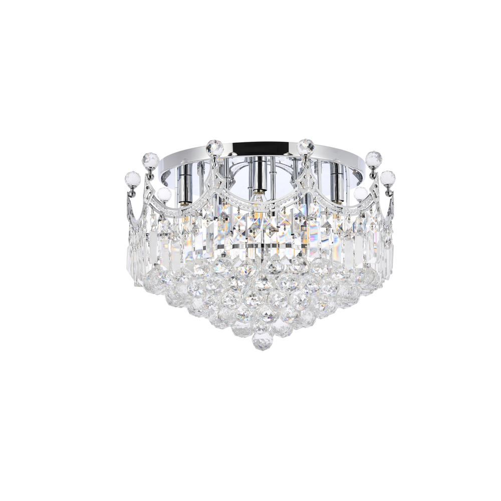 Corona 9 light Chrome Flush Mount Clear Royal Cut Crystal. Picture 6