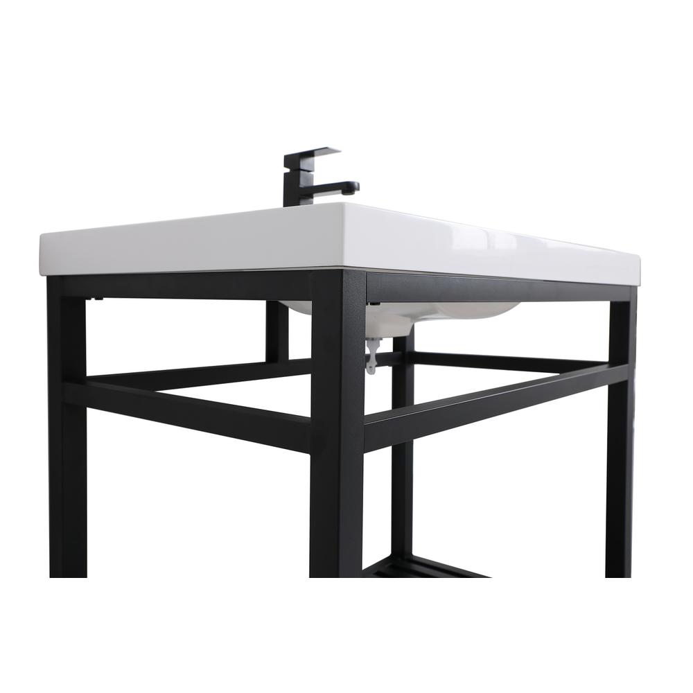 36 inch Single Bathroom Metal Vanity in Black. Picture 9