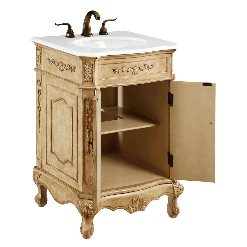 24 inch Single Bathroom vanity in Antique Beige. Picture 2