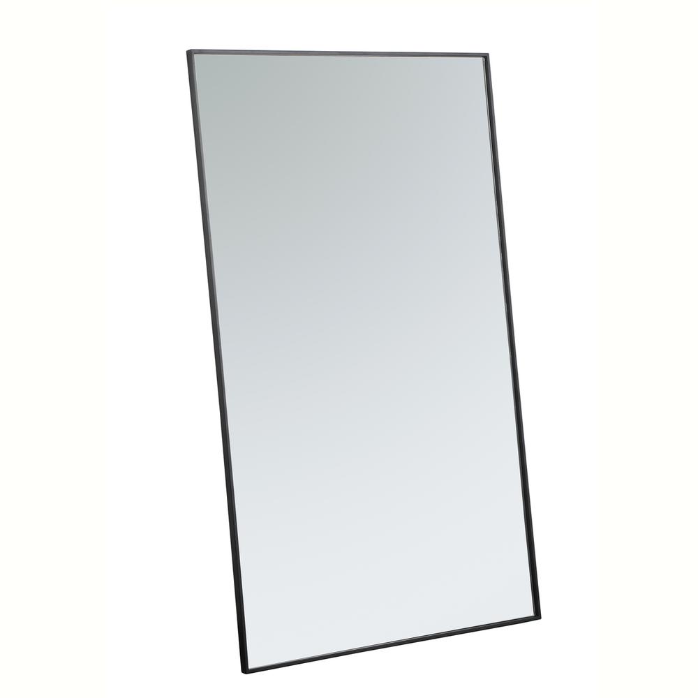 Metal frame rectangle mirror 36 inch in Black. Picture 3