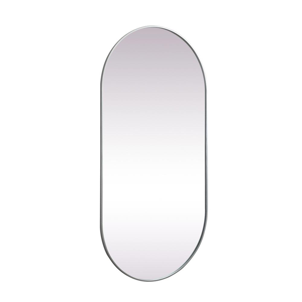 Metal Frame Oval Mirror 36x72 Inch in Silver. Picture 7