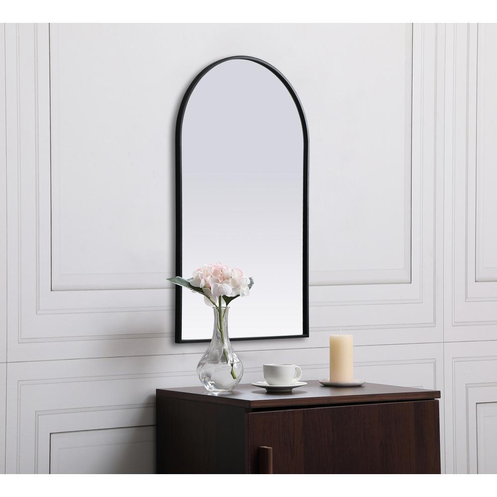 Metal Frame Arch Mirror 24x40 Inch in Black. Picture 4