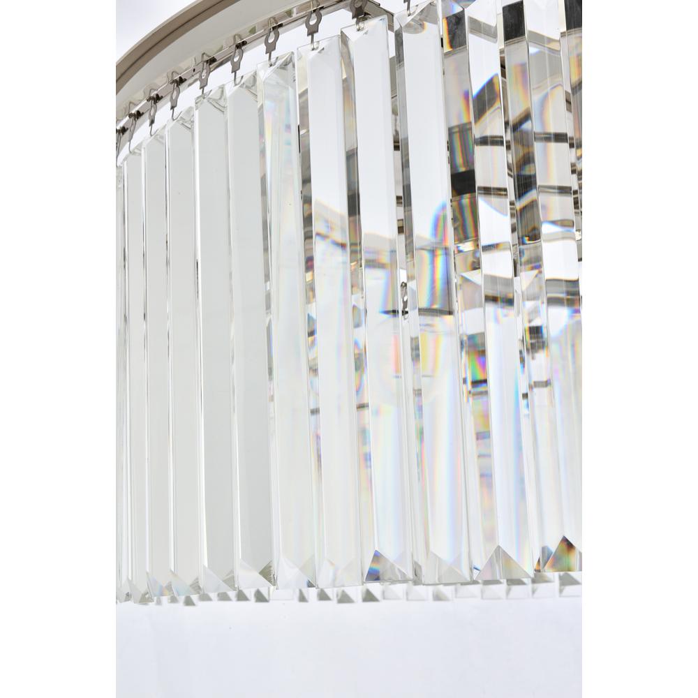 Sydney 10 light polished nickel Flush Mount Clear Royal Cut Crystal. Picture 5